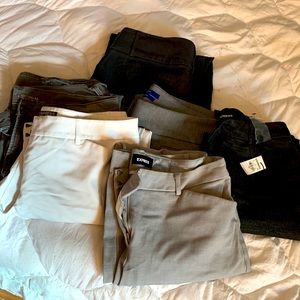 Five pairs of work slacks - and old navy jeans